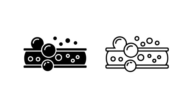 Cell membrane absorption or permeation icon set