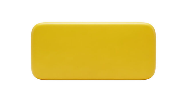 Yellow rectangular button or block shape isolated on transparent background