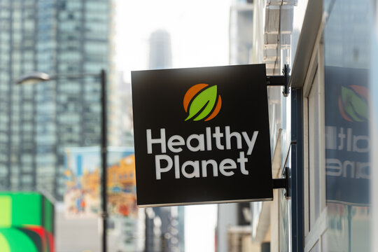 Toronto Canada - May 26 2026 - Healthy Planet Storefront Sign in Urban Downtown