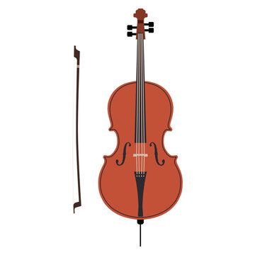 Cello illustration with its bow