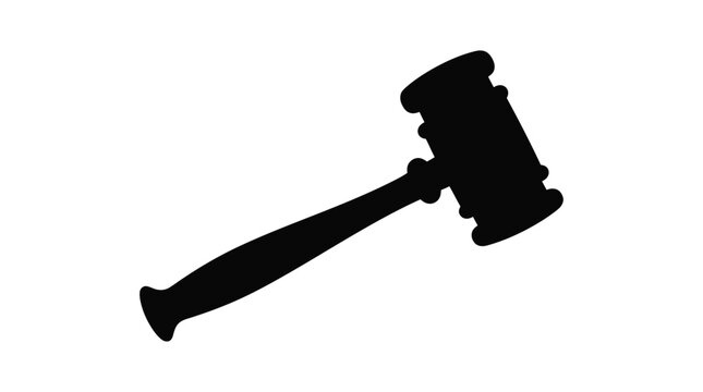 judge gavel silhouette on white background hammer court justice law legal authority