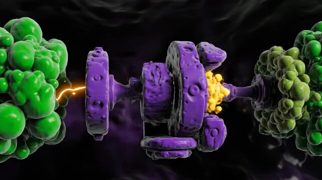 3D Visualization of Mitochondrial Electron Transport Chain and ATP Synthesis
