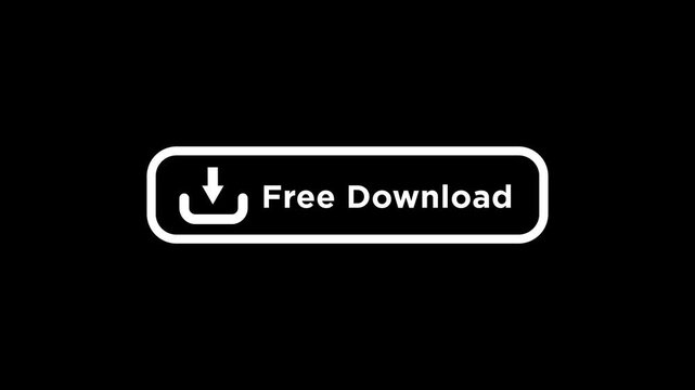 Glowing a beautiful download icon with text free download on transparent background.Download icon.