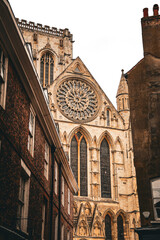 Obraz premium York Minster Cathedral Facade Viewed from Historic Street, York, England