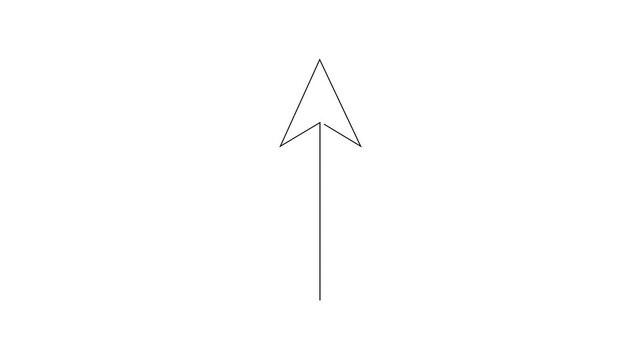 upward navigation arrow stroke drawing animation on white background