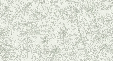 Obraz premium Elegant fern leaf pattern design repeating seamless on soft background