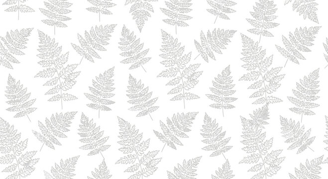 Elegant fern leaf pattern illustration against a white background seamless design