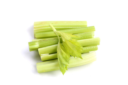 Raw green organic celery sticks
