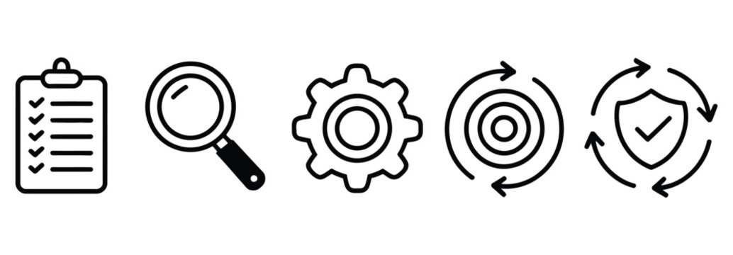 Effective workflow testing outline icon representing process validation, quality assurance, system testing, and business workflow optimization