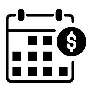 Financial Calendar Icon for Payment Scheduling Budget Planning and Due Date Management.