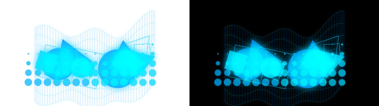 PNG image of Abstract blue sound wave illustration, modern digital equalizer graphic, vibrant audio visualization, dynamic music technology concept isolated on Transparent Background
