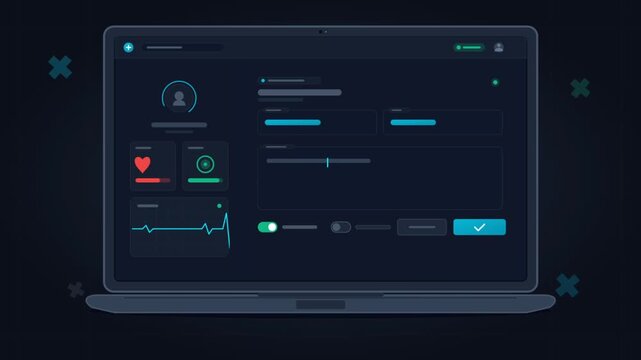 Medical Health Dashboard on Laptop Digital Wellness Interface Screen