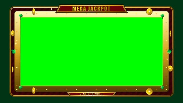 Mega Jackpot Casino Frame with Green Screen Chroma Key