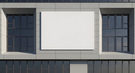 Obraz premium Large blank billboard on a building facade with windows