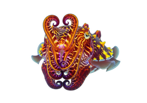 Flamboyant cuttlefish isolated on transparent background