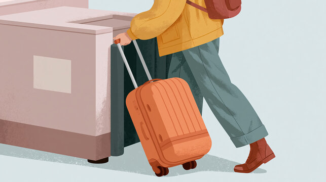 Airport checkpoint traveler luggage suitcase security screening boarding passenger
