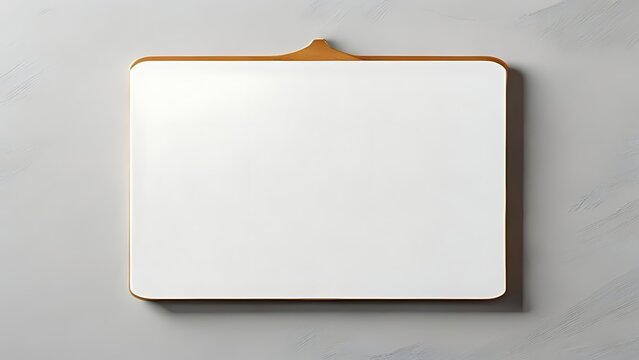Isolated rectangular white ceramic serving platter with gold trim on a textured gray background for food presentation