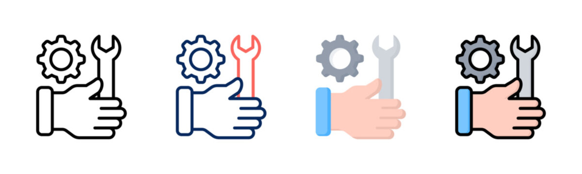 Repairing icon set multiple style collection