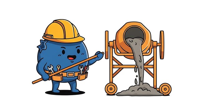 Construction worker operating pneumatic drill outdoors.