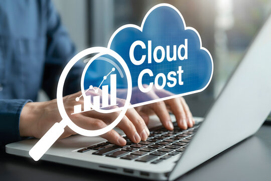 Professional worker monitoring digital expenses of cloud infrastructure project.