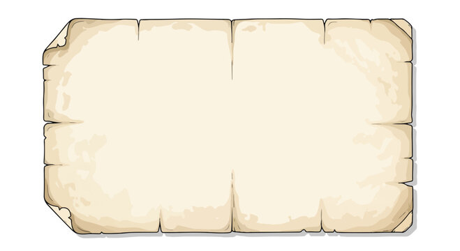 Vintage parchment paper vector, aged antique scroll background with torn edges, old weathered document texture for treasure maps and historical UI