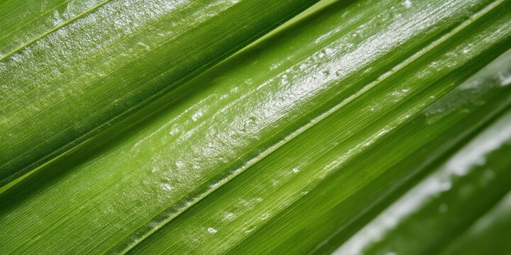 The Leaf Close-Up Shows Vibrant Green Texture and Shiny Parallel Veins