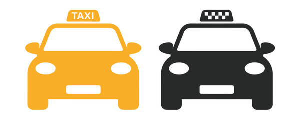 Taxi Service Icons Set featuring taxi car signs, taxicab symbols, taxi calling service graphics, transportation and ride booking elements, isolated vector illustration collection © MD. ARIF ISLAM