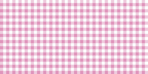 Naklejka premium Pink gingham checker pattern with diagonal striped blocks on light background, seamless textile texture for fabric, wrapping paper, wallpaper, packaging, crafts and surface design