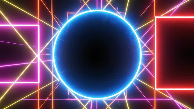 Neon geometric light patterns