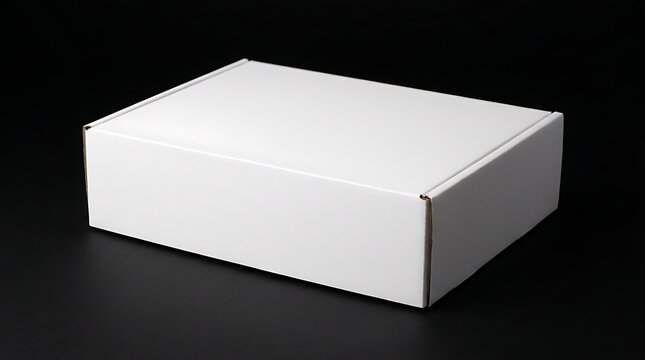 Isolated empty white shipping box for subscription products mockup delivery parcel logistics container for ecommerce