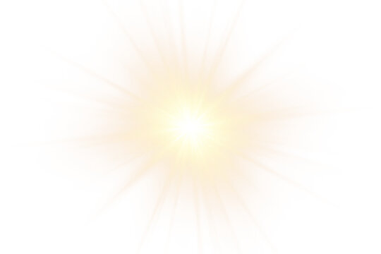Glow isolated white transparent light effect, sun light with lens flare effect. Sun flush overlays, sunrays, transitions, light leaks and glare in PNG format for professional photography.