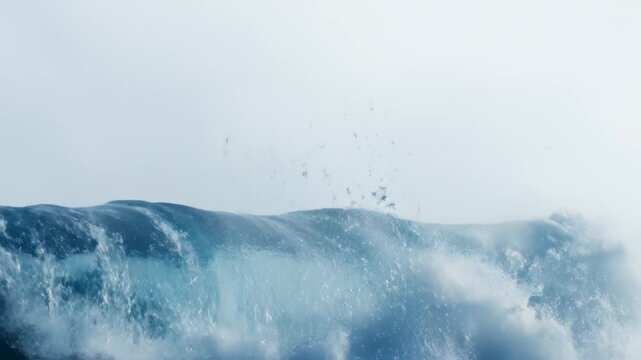 Large ocean wave curling