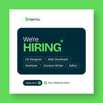 We are hiring job vacancy web banner and social media post template