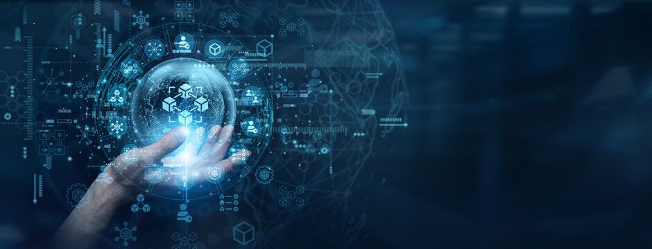 Decentralized ledger network applications require highly secure cryptographic protocol tools. A system developer touch a data flow on global network Blockchain nodes to validate digital ledgers.