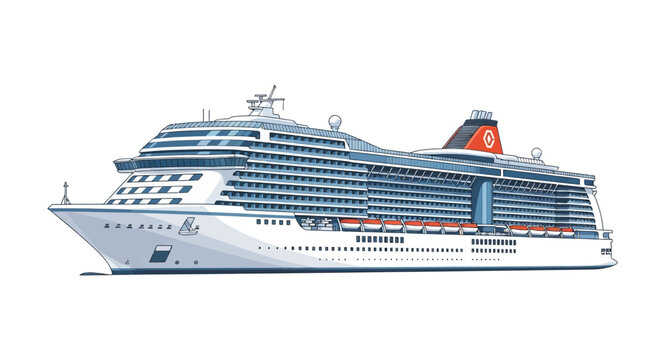 Large modern cruise ship sailing vessel.