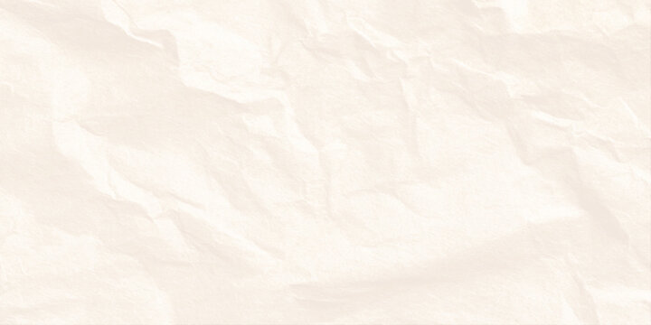 Crumpled beige paper texture background with soft folds and creases for design and craft projects