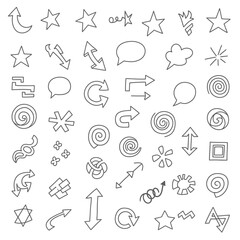 Fototapeta premium Set of Various Hand-drawn Symbols and Shapes