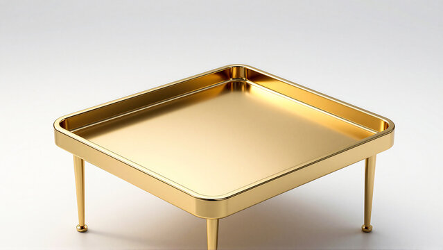Elegant Golden Square Tray with Minimalist Legs
