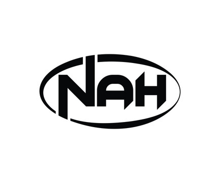 NAH Abstract Modern Lettermark Logo Design. Calligraphy professional initials vector logo Design.