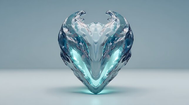 Glowing alien head sculpture with futuristic design