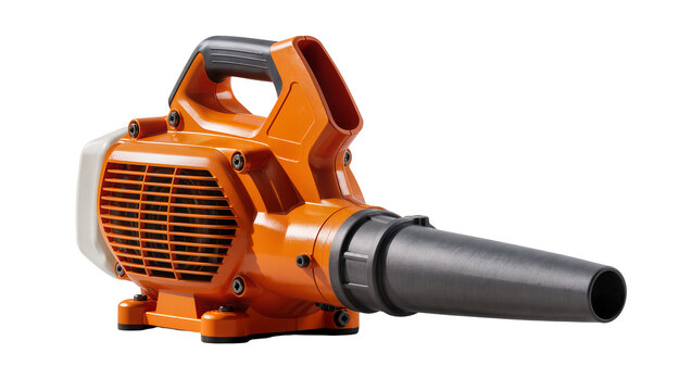Orange and black handheld leaf blower with black nozzle