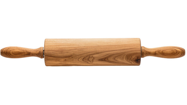 Wooden rolling pin with handles for baking