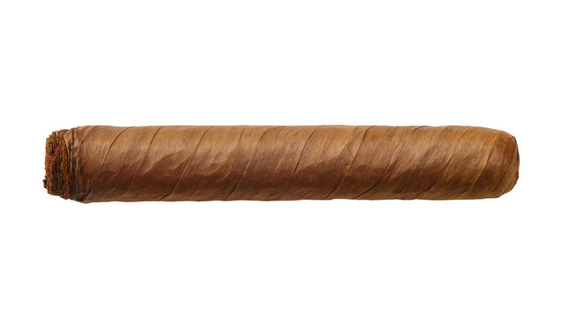 Brown tobacco cigar with textured wrapper