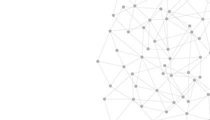 Abstract technology dot and line connection digital hi tech design concept background. Space for text. Vector illustration. Global network connection. Big data complex with compounds. © Rayhan
