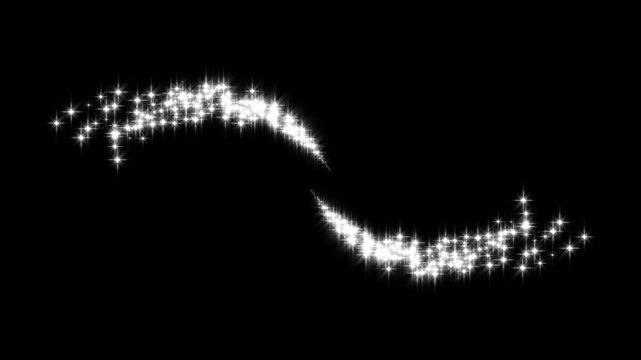 glitter sparkle shine stars line trailshining sparkle motion on black screen,fairy dust wand glitter stars trail transition,4K high quality resolution video