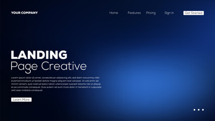 Obraz premium Landing page creative web design, website template with vibrant abstract gradient mesh background and modern typography.