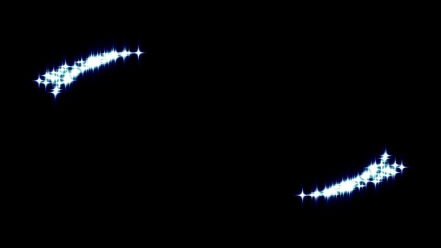 Magic light stars line effect,twinkling white glowing star with sparkling glitter animation, Shining magic line twinkle stars animation, black screen background.4k glitter animation