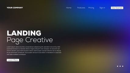 Obraz premium Abstract creative landing page background with modern colors, vibrant gradients, and smooth transitions for web design.