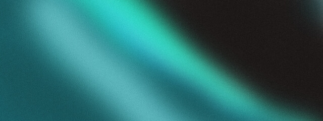 Fototapeta premium Abstract background with a diagonal gradient of teal and cyan light on a dark, grainy, textured surface, creating a modern and sleek aesthetic
