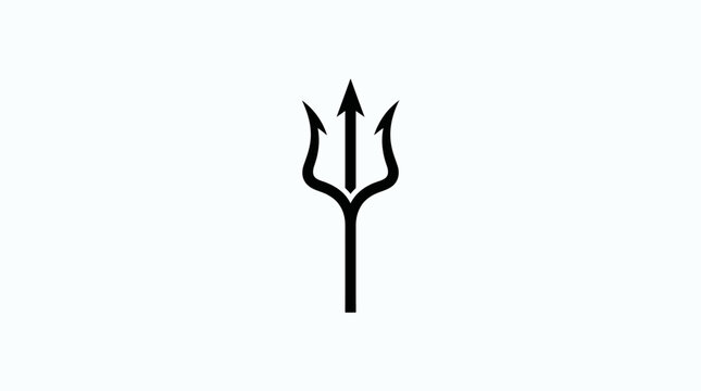 Mythical black trident symbol with upward prongs.